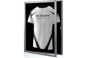 NB AKZENT Trikotrahmen mit Drehtür | Stahl-Schwarz | 70x90 cm Objektrahmen | magnetischer Verschluss, schneller Trikotwechsel, UV-Schutz, einfache Montage