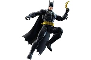 Mattel DC Premier Batman-actionfigur i Stealth Suit 16,5 cm | Superhjälteleksak från serie 2 i svart dräkt, 22 leder, tygkappa, vapenställ och stridstillbehör, JNF56
