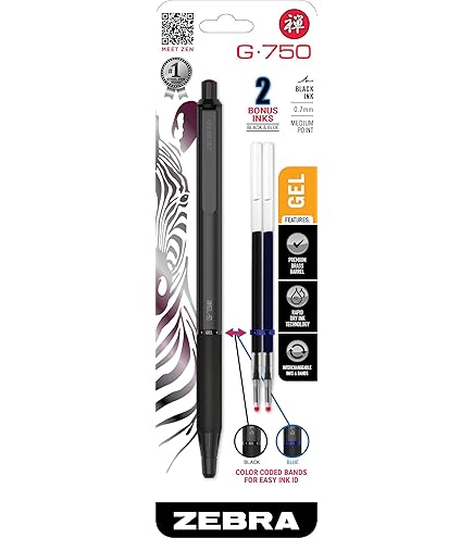 Zebra JF-0.4 Blue Ink Refills - 5-Pack For Sarasa Clip 0.4mm Gel Pens (Japan Import)