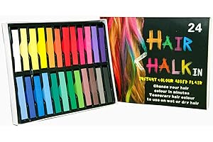 R&K Hair Chalk, 24 Colors Set Non-Toxic Temporary Hair Color Chalk Dye Soft Pastels for Women and Girls Hair