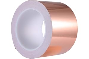 Zalava 70mm X 20M Kupferband Kupferfolienband EMI Kapton Tape Abschirmband Kupferfolie Kupferband Selbstklebend Klebeband Schneckenband Schneckenschutz (70mmX20M)
