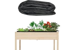 LES-THERESA 160 x 290 cm, Tela no Tejida, Jardinera, Forro Transpirable y Resistente al Agua, Color Negro (A)