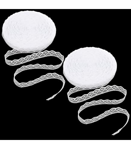 Spitzenband Weiß 2cm X 30m - Weiche Baumwollspitze Für Hochzeitsdeko, Vintage Dekoband & DIY Nähen