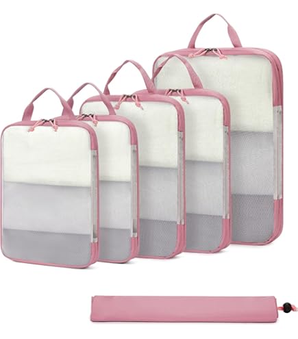 Poraceous 7-teiliges Koffer Organizer Set Rosa - Packing Cubes Für Reisen & Handgepäck