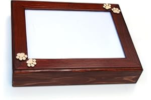 Kronos Urna Cineraria Portafoto Cornice in Legno per Animali Cane Gatto (Noce)
