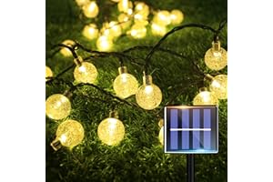 taiyongkang Catena di luci solari per esterni, 15 m, 60 LED, per esterni, a energia solare, per balcone, giardino, terrazza, automatica, IP65, impermeabile, 8 modalità di illuminazione, catena di luci