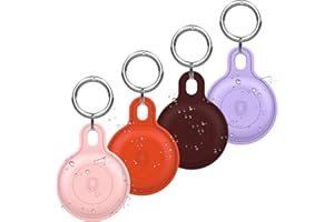 【4 Pack】 HalfYue Airtag Anhänger, Kompatibel mit Apple AirTag-Findern, wasserdichte AirTag Hülle für GPS, Kinder, Ältere, Haustiere, Rucksäcke, Mehrere Farben