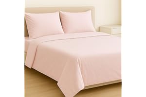 ‎MAXIME MAISON MAXIME MAISON - Bettlaken Set Baumwolle (4 Teilige, Cipria) für Allergiker geeignet, 1 Spannbettlaken 180x200cm, 1 Bettlaken 240x285cm und 2 Kissenbezüge 52x82cm (BETTBEZUG Nicht ENTHALTEN)