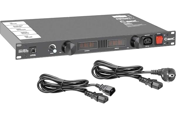 Adam Hall 19" Parts PCL 10 PRO - Régulateur de tension avec voltmètre et ampèremètre, afficheur et éclairage de rack