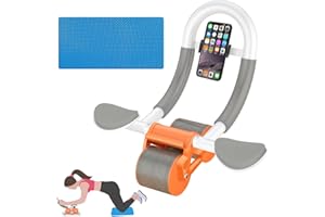 LOYALAEU Roue Abdominale à Rebond Automatique Roue Abdominale Roulette Abdominaux avec Support de Coude Appareil Abdominaux Équipement Fitness avec Clip Téléphone pour Maison Femme Homme