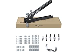 eSynic Rivnut Gun Tool Kit 10 Inch Rivet Nut Gun Set Hand Rivnut Tool Kit Heavy Duty Rivnut Gun Set Nut Rivet Tool with 80Pcs Riveter Nuts Metric M3 M4 M5 M6 M8 Perfect for Work