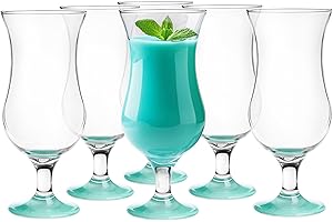 G GLASMARK KROSNO 1992 Glasmark Krosno Verres à cocktail Longdrink Cocktail Gin Bière Eau Longdrink Verres à cocktail Verre à eau Verre Smoothie Dessert Passe au lave-vaisselle Turquoise 6 x 420 ml