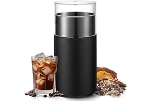 Andizun Coffee Grinder Electric - Just Press for 30S to Enjoy Your Coffee - Manual Press Coffee Grinder with Safe 304 Stainless Steel Blades, Fast Grinding for Coffee Beans, Pepper, Grain, Spice, Nuts