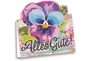 Ideen mit Herz | Diamond-Painting Aufstellkarte | Geburtstag | Genesung | Dekoration | 370 g/m² | 16,3 cm x 16 cm | inkl. Umschlag & Werkzeug (Veilchen alles Gute)