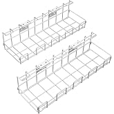 KD Essentials Desk Cable Organizer, White Metal (2&times;L) | 2 &times; L, Cable Organizer and Duct