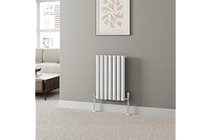 DuraTherm® 600 x 420mm White Horizontal Designer Radiator Single Column Oval Tube Modern Central Heating Panel Bathroom Radiators