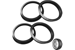 Ksywydu 4 Pcs Car Hub Centric Rings, 66.6mm to 57.1mm Bore Center Rings, Plastic Wheel Spigot Rings Rim Center Bore Reducer Adaptor for Car Wheel Hub Conversion, Improve Fit Reduce Vibration, Black
