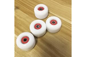 Jonscart Sport Skateboard Wheels Kit-4pcs 50mm X 35mm 83A White Soft Cruiser Wheels 8pcs High Speed Precision ABEC-9 Ball Bearings 4pcs Spacers