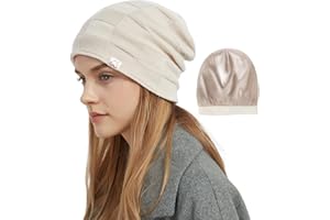 Hat Hut Cappello Invernale da Donna da Uomo, Berretto Foderato in Raso Seta, Caldo Berretto da Sci Unisex Cappello in Maglia Slouch Beanie