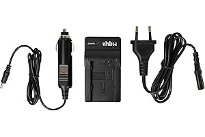 vhbw Ladegerät kompatibel mit Canon BP-808, BP-820, BP-828 Kamera Camcorder Action Cam-Akku - Ladeschale + Kfz-Adapter