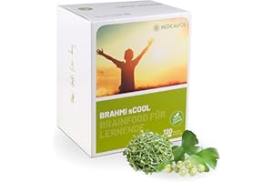 ‎MEDICALFOX Medicalfox BRAHMI sCOOL Konzentrations- & Gehirn Kapseln zum Lernen 120 Stk. vegan - Mit Vitamin B5 Pantothensäure für normale geistige Leistung, Mit Brahmi, Ginkgo, Gojibeere & Zink, Vitamin C & D