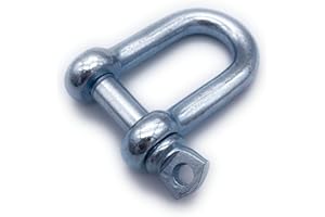 BEFESTIGUNGSTECHNIK F.R. 5 Stk. Ø 12 mm Schäkel gerade Form | EINGEPRÄGTE Tragfähigkeit (WLL): 500kg | Stahl galvanisch verzinkt | Baumarkt Schäkel | Größe Wählbar [5-16mm] | (Ø12,5x)