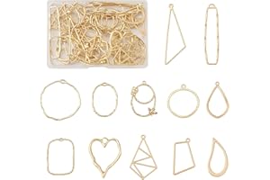 PH PANDAHALL PandaHall Alloy Open Back Bezel Pendants Hollow Frame Pendant for DIY Resin Jewelry Making