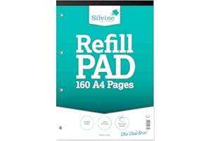 Silvine Nachfüllblock, 160 Seiten, A4, mit 4 Löchern Punktraster Einzelbett —