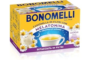 Bonomelli Camomilla Setacciata con Melatonina e Magnesio 14 Bustine, Contro Stanchezza e Affaticamento, Infuso Rilassante (35g)