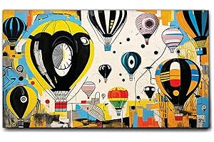 Giallobus - Quadro - 75 - Mongolfiere 02 - Tela Canvas Telaio Standard - 35x20 - Pronto da Appendere - Quadri Moderni per la casa