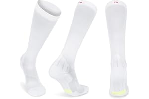 DANISH ENDURANCE Chaussettes de Contention 21-26 mmhg, Compression Optimale, Running & Sport, Homme Femme, Lot de 2