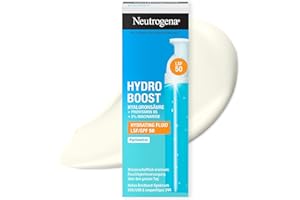 ‎NEUTROGENA Neutrogena Hydro Boost Aqua Fluid LSF 50 50 ml, parfümfreie Tagescreme mit LSF 50, leichte Gesichtspflege mit Hyaluronsäure, Vitamin B5 und Niacinamid für intensive Feuchtigkeit