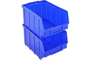 S&S-Shop 26 caja apilables azul tamaño 3 | de plástico de | con bandeja para cartuchos