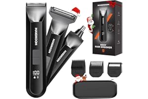‎MAXGROOM Intimrasierer Mann,MAXGROOM 3 IN 1 Rasierer Herren Elektrisch für Intimbereich,IPX7 Body Trimmer Herren,Nasenhaartrimmer Herren,Barttrimmer Herren Profi,Körperhaartrimmer Herren für Gesicht,Brust