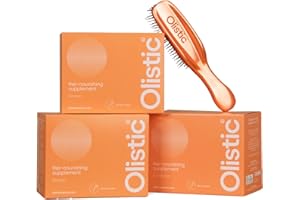 Olistic WOMEN - Pack de 3 x 28 Ampollas + Cepillo, Suplemento Anticaída Cabello para Mujer, Fortalece las Fibras Capilares y Ayuda a Prevenir la Caída de Pelo, Natural, Vegano, Sin Gluten