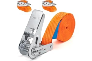 2 Stück 800kg 4m Spanngurte mit Ratsche ohne Haken 25mm Ratschengurte Zurrgurte