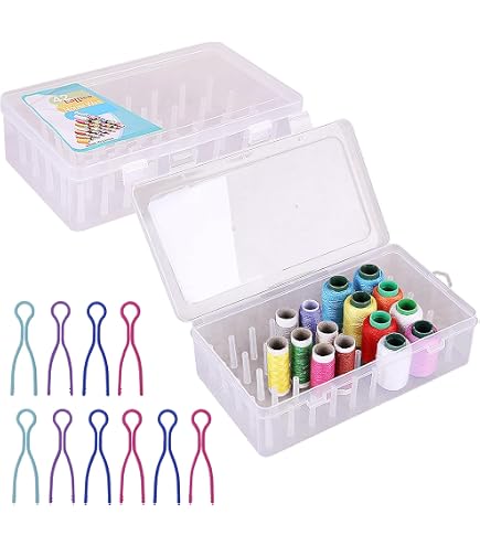 Boîte à bobines vide en plastique à 25 compartiments - Boîte de rangement pour bobines de fil Boîte à bobines vide en plastique à 25 compartiments - Boîte de rangement pour bobines de fil