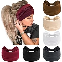 6 Stirnbänder Für Damen – Breit, 22x10,5 Cm, Dehnbar Bis 40 Cm, Mit Knotendesign