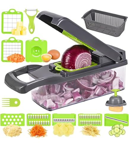 Tritatutto Manuale per Alimenti e Verdure in Acciaio Inox, Affettatrice per Tagl