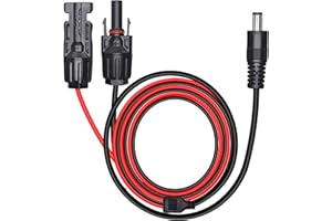 PNGKNYOCN Connecteur de Panneau Solaire vers DC 5.5x2.5mm Rallonge 16AWG Câble de Convertisseur de Panneau Solaire pour Chargeur de Panneau Solaire et Générateur Solaire Portable (2M/6.5FT)