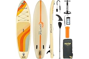 Portal Stand Up Paddle Board, 10'6 x 33 x 6 Inflatable Paddle Boards with SUP Accessories Including Carry Bag, Hand Pump, Paddle, Lead, Fin, Repair Kit, Waterproof Mobile Phone Case