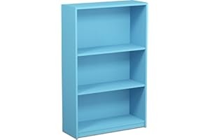 Furinno JAYA Simple Home 3-Tier Adjustable Shelf Bookcase, Light Blue
