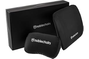 noblechairs Memory Foam Set, Gaming Chair Cushion, Neck Support Pillow, Perfect Neck Support, Ergonomic Chair Cushion (Black)