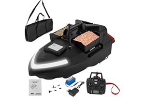 Garbenat 500M RC Köderboot ABS Angelköder Boot Fernbedienung Futterboot mit GPS 3 Köderboxen Fischköder Boot Angeln Futterboot mit Suchscheinwerfer & 12000mAh Batterie (Schwarz)