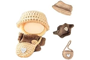 S.F.PACHIRA Pack of 3 Clothing for 17 cm Labu Plush, Pop-La-bu DIY Doll Clothes, Cute Clothes, Plush Doll Clothes for Bu-bu Doll, Cuddly Toy Clothing Outfit for Collectors, Children's Gifts (Clothing Accessories