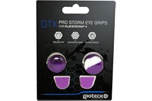 Gioteck GTX PS4 - Kciuk uchwyty PS4 Silikonowe zatyczki/ochraniacze do joysticków Playstation 4 - Antypoślizgowe - Pomoc do celowania - Osłona kontrolera ps4 - Moro fioletowo-biały