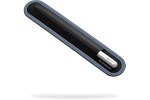 Afterplug Stylus-Halter für Apple Pencil 1. & 2., USB-C, Pro und Slim Stylus, reißfeste elastische Hülle, Mikrofaser-Basis und 3M-Kleber zur Befestigung an iPad- und Tablet-Hüllen, Schieferblau