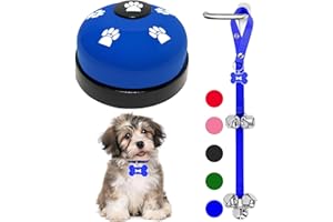 KEXIAVA 2 Unidades Timbres para Perros Timbre para Mascotas Perros Accesorios Timbre Perros Adiestramiento Timbre de Puerta para Perros para Salir al Aire Libre Campana de Tren (Azul oscuro)