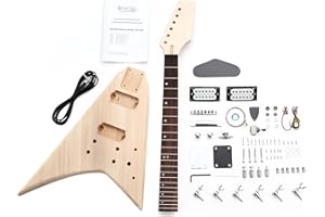 Rocktile DIY RR Bausatz E-Gitarre ("Do-it-yourself" E-Gitarre Bausatz RR-Style, Korpus: Mahagoni, Hals: Ahorn geschraubt, Griffbrett: Blackwood)
