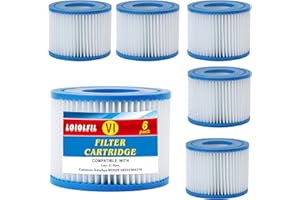 LOIOLFIL Type VI Spa Filter, Compatible with Lay-Z Spa Filter, 90352E, 58323E, 58323,90427E, Swimming Pool Pump Filter, Hot Tub Filter, 6 Pack